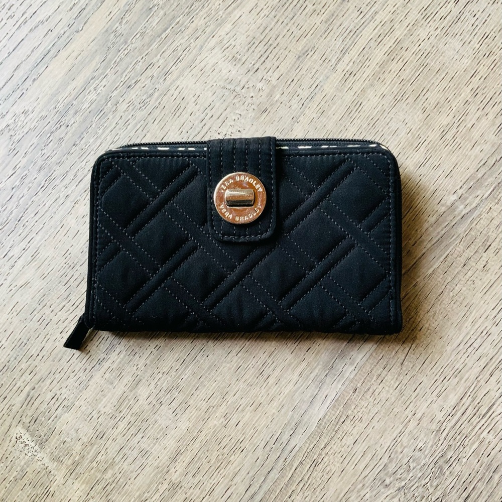 Vera Bradley Black Quilted Wallet OS - Picture 1 of 12